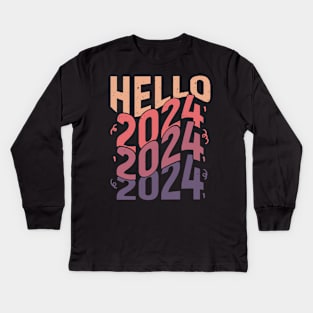 Hello 2024 Kids Long Sleeve T-Shirt